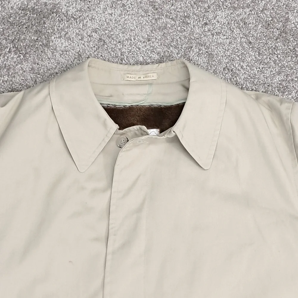 Raintamer Mens Vintage Tan Trench Coat Zip Out Faux Fur Liner Big Tall 50 T08-01